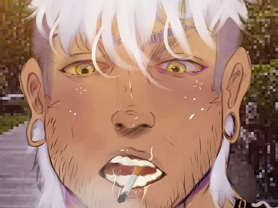 Darlan amor art arte digital art eyes homem ilustration ilustração kiss love lover man oc olhos original selvagem wild