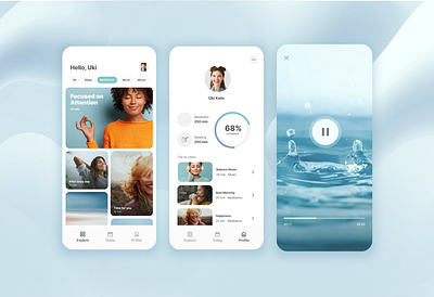 Meditation App app content meditation ui ux