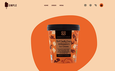 Simple Ice cream Web design 3d animation branding graphic design logo motion graphics ui