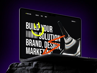 Digital products. Concept 3d branding business concept creative dark digital gradient graphic design handdrawn handwriting illustration landing marketing neon shapes space typography ui web