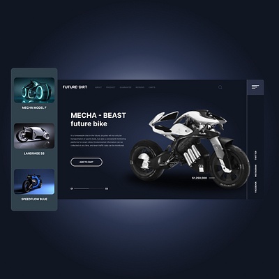 Future bike UI Design 3d ui