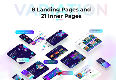 AI and NFT Landing Page Sections ai artificial components dark ui figma gallerry html landing page metaverse react showcase ui