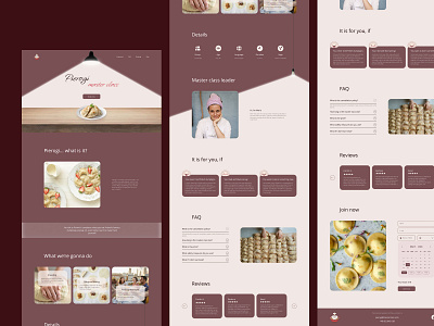 Landing Page pierogi cooking master class [03] cooking design design concept dough dumplings figma food landing master class photoshop pierogi uxui design web design