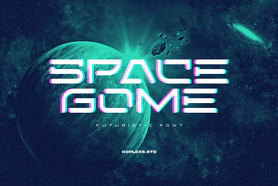 Space Gome - Futuristic Font ai design display font fonts futuristic font logo nft playfull poster space font typeface