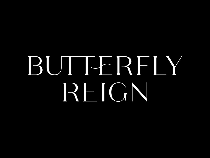 Butterfly Reign black and white brand identity branding butterfly clothing contrast custom type dallas delicate fashion feminine high end lettering ligature logo typography