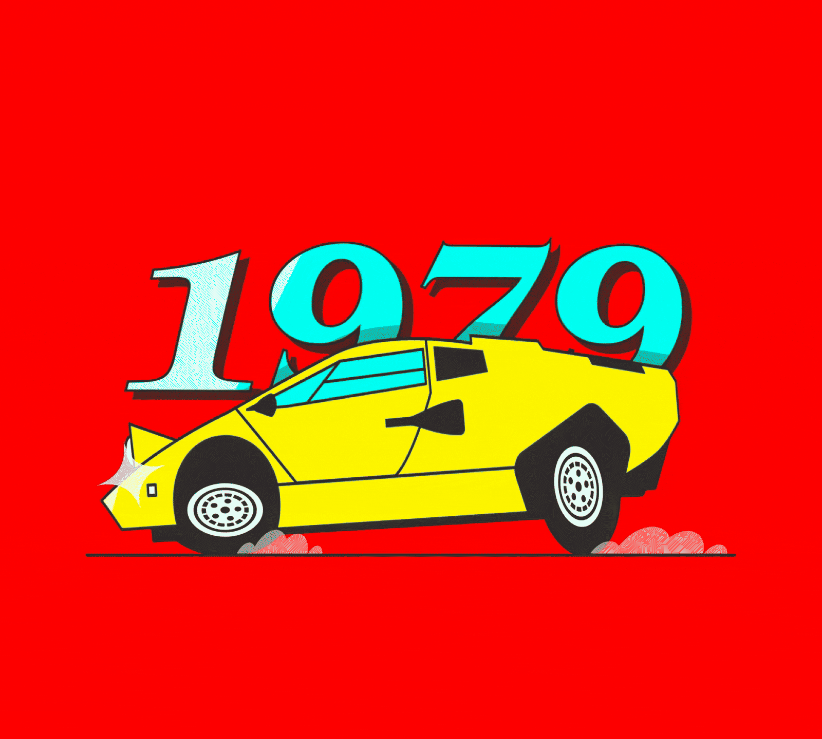 1979 🇮🇹 after effects aftereffects animation bouncy car cartoony character animation countach countach lp400 design duik filippo marchetti lamborghini limber logo animation motion graphics orange wedge orangewedge retro rubberhose