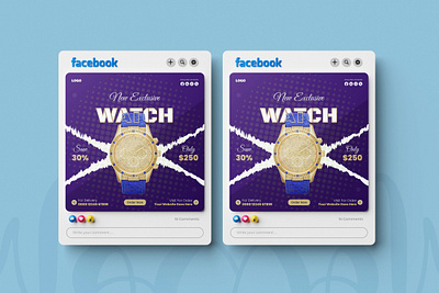 Social Media Poster Design Watch smart watch sale template