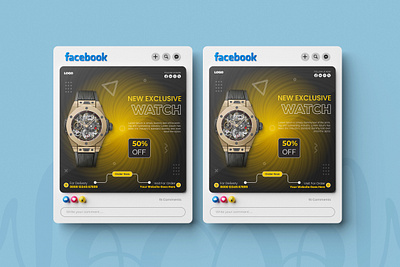 Social Media Poster Design Watch smart watch sale template