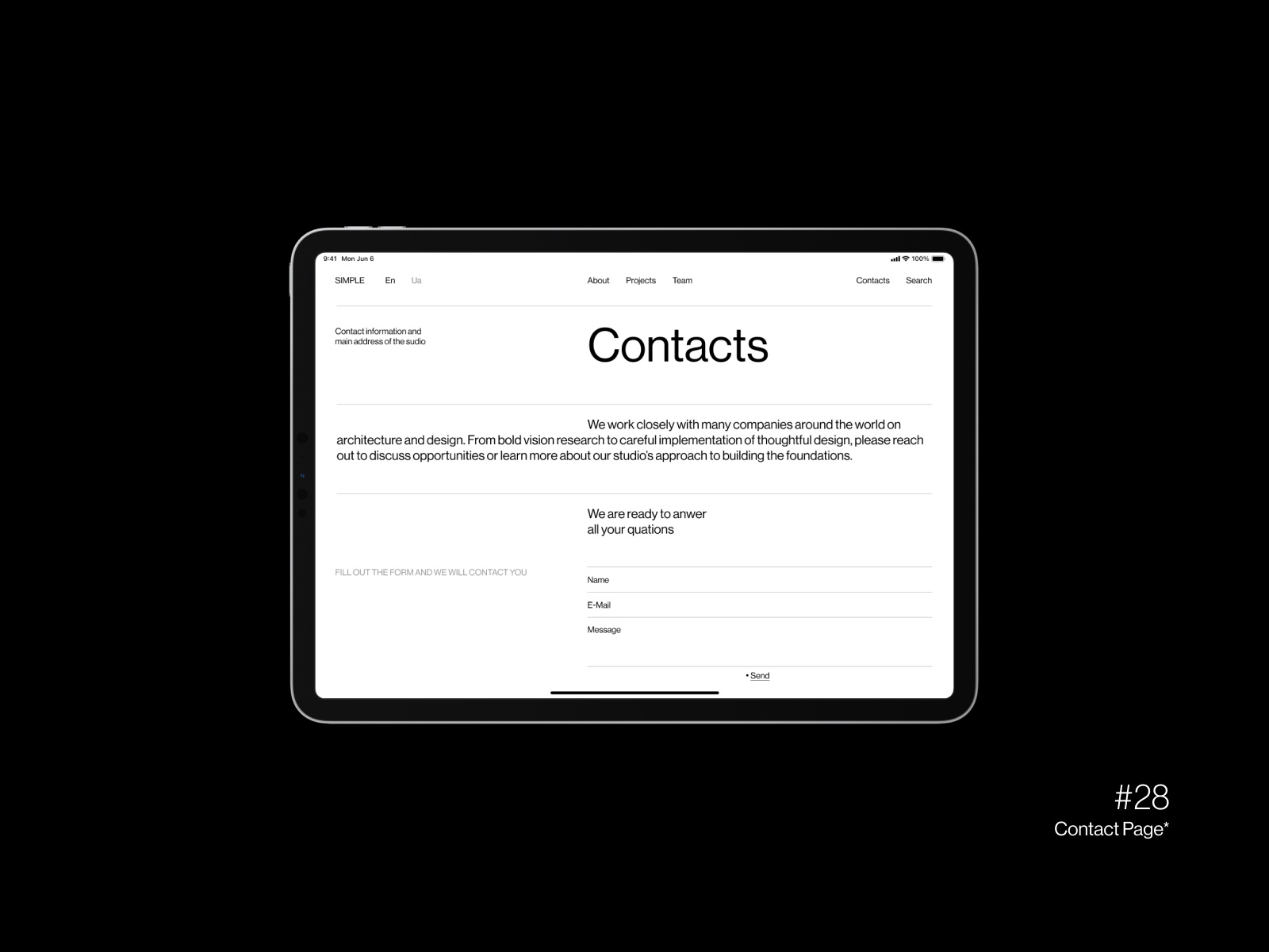 Contacts by tridle on Dribbble