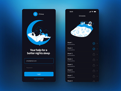 Sleep tracker app concept app app design branding flutter flutterflow graphic design ios app ui uikit