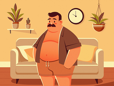 Plant daddy character design graphic design illustration