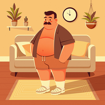 Plant daddy character design graphic design illustration