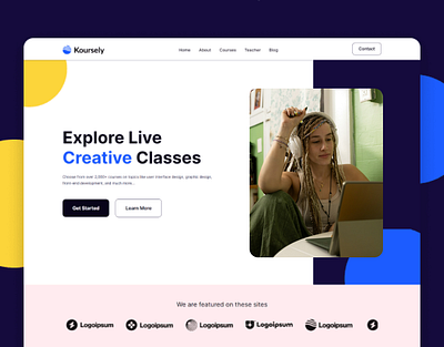 Education Website Design design edtech education elearning figma school student uiux university web design