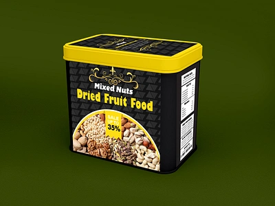 Nuts Tin Container Box Design box box design branding business identity container design food food box food jar food label graphic design label label design marketing package design packaging product product design resturant tincontainer