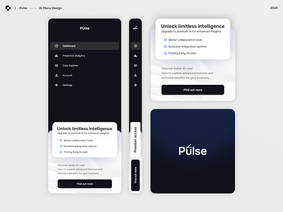 Pulse | AI Menu Design ai clean concept dashboard icon menu menu design nav navbar navigation payment premium sidebar sidebar navigation ui ux