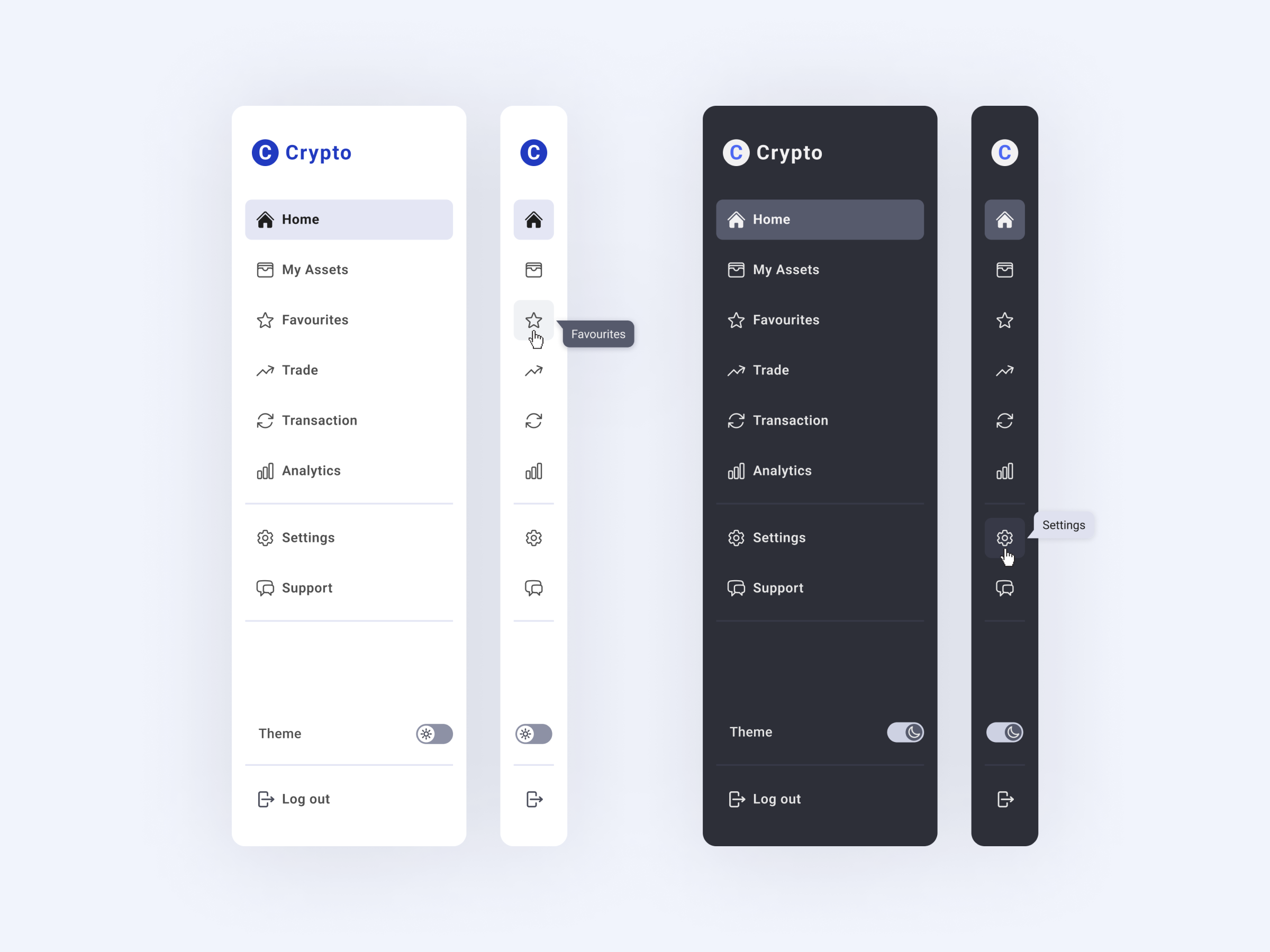 Collapsible Side Menu and Tooltip Design by Ufuk Yilmaz on Dribbble