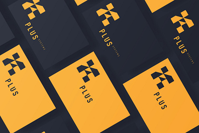 Plus Systems branding business cards design graphic design identity logo logo design navy passive fire plus symbol plus systems yellow