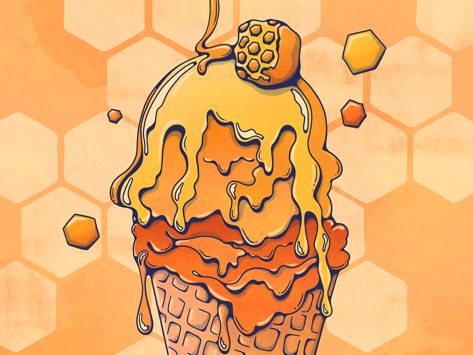 I Quit Sugar - now all I want are sweets 70s cherry choc mint colorful editorial illustration food illustration honeycomb i quit sugar icecream illustrated sweets illustration livelyscout milkshake procreate psychedelic retro sundae sweets