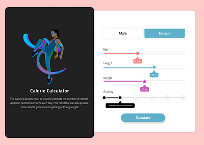 Daily UI #004 calculator dailyui dailyui calculator design a calorie calculator ui uicalorie calculator web page