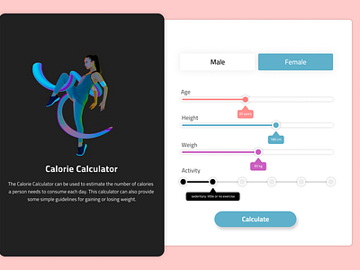 Daily UI #004 calculator dailyui dailyui calculator design a calorie calculator ui uicalorie calculator web page