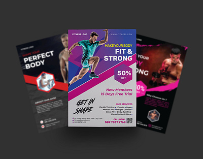 Fitness Flyer Design Template branding design designs templates finess flyer fitness gym poster design. flyer flyer design flyer template free fitness poster templates graphic design gym flyer gym flyer images gym flyer projects