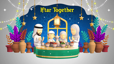 3D Animation I Ramadan Mubarak 3d 3d animation branding design graphic design icon identity iftar illustration logo ui westcoast animations