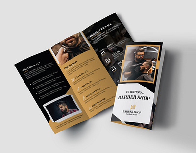 Barber shop tri-fold brochure Template barber shop brochure templates barber shop trifold brochure barber shop – brochures barbershop brochure trifold graphic design hairstyle