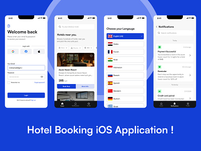 Hotel Booking iOS Application 3d animation branding graphic design logo motion graphics ui