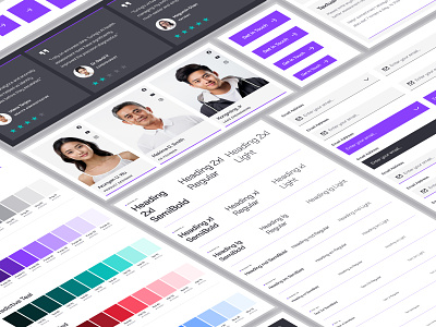 turing Web UI: AI Healthcare Analytics | Design System Component button buttons color palette component design system figma component figma template figma ui kit healthcare landing page healthcare website input ui inputs minimal purple react component text input typography ui kit virtual care website template