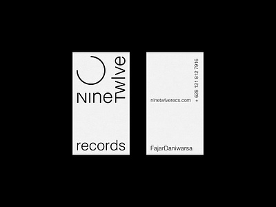 NineTwlve Records: Business Card branding graphic design logo ui