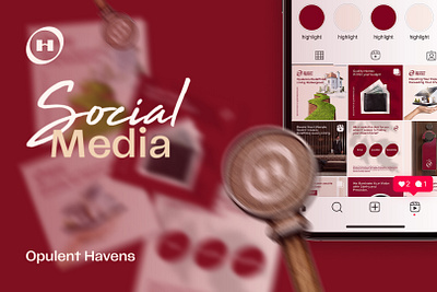 Opulent Havens | Social media design brand identity brand identity design branding design graphic design illustration instagram post logo logo design minimal logo professional logo social media social media design social media post ui