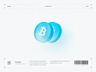 BTC Design 3d color design icon illustration logo ui