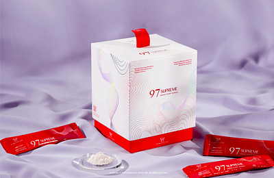97 SUPREME | Metabolism Drinks Packaging Design beauty chinese drinks herbal hologram lady line medicine modern packaging powder red sachet young youthful