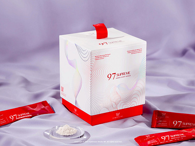 97 SUPREME | Metabolism Drinks Packaging Design beauty chinese drinks herbal hologram lady line medicine modern packaging powder red sachet young youthful