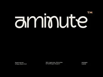 Aminute - Experimental Unique Sans Font beauty branding cursive graphic design lettering logotype love modern packaging playful poster typeface typography