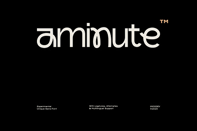 Aminute - Experimental Unique Sans Font beauty branding cursive graphic design love modern motion graphics packaging playful poster typeface typography