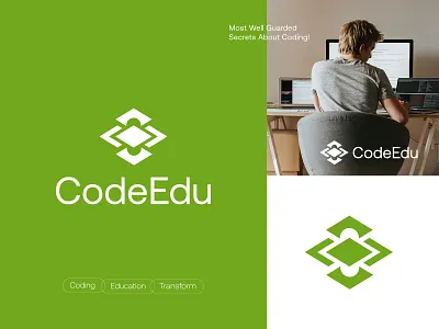 Coding logo, Education, Logo Design brand identity code code logo coding coding logo creative logo education flat logo logo design logo design agency logo idea logodesigner logos minimalist logo unique logo visual identity