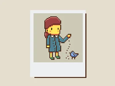 pixel bird feeding dark illustration evil people people pixel pixel pixel people polaroid portrait art