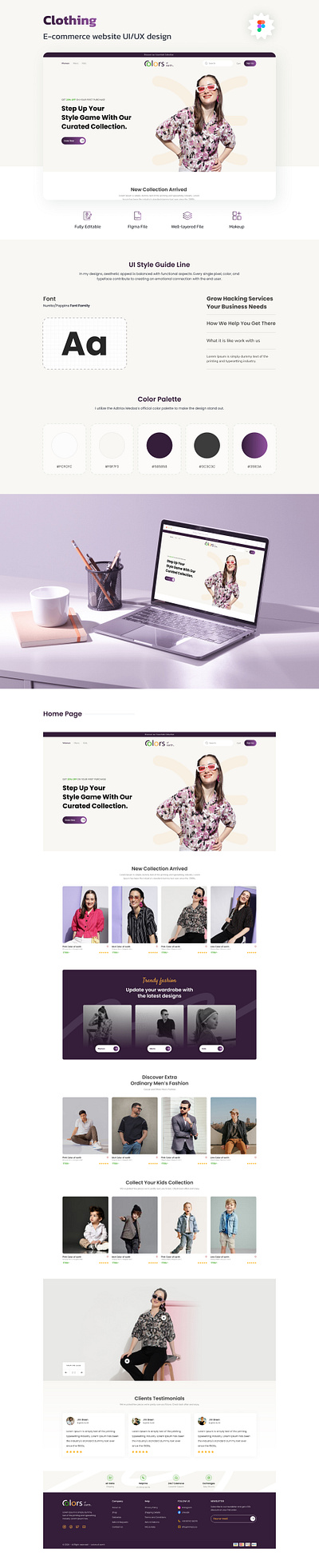 E-commerce Website UI/UX Design - Clothing app design branding clothing design fashion graphic design kids logo mens ui web design womens