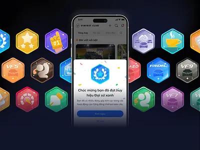 Badge design for Community App app ui archivement badge car design graphic design illustration prize ui vector