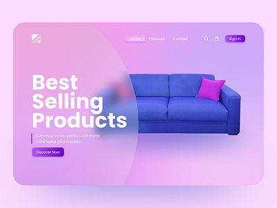 Modern Furniture Landing Page UI – Bold & Minimal figma olshop ui ui inspiration ux websitedesign