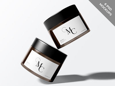 Cosmetic Jar Mockup brand branding cosmetic elegant jar label logo mockup minimalist mockup product skincare