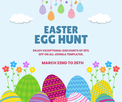 🌟🐣 Easter Egg Sale Event Alert! 🐰🌟 easter graphic design illustration joomla responsive template templatemonster
