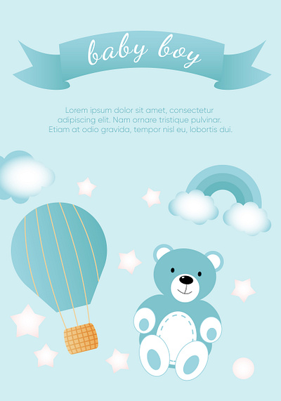 Baby shower. Boy baby shower design graphic design illustration illustrator vector