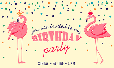 Birthday party birthday design graphic design illustration illustrator invite vector