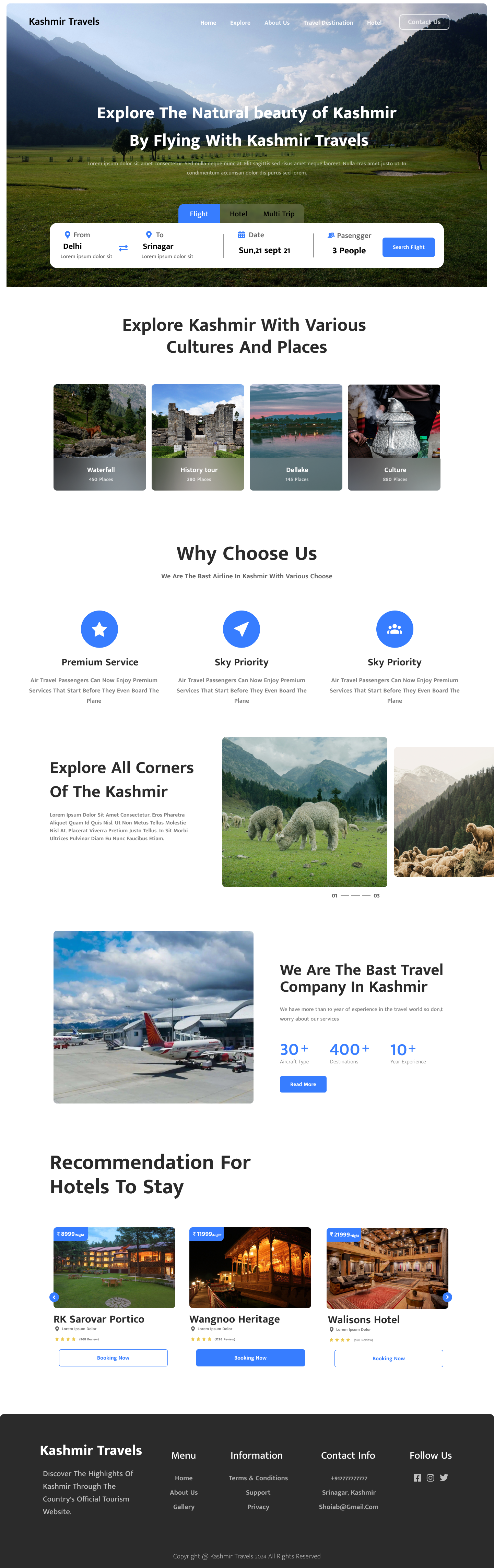 kashmir travel Ui/Ux figma graphic design ui