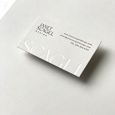Janet Scagel brand branding business card design designer foil graphic design icon identity interiors logo type typography