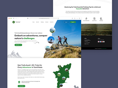 Trekking Website Design design graphic design green landingpage tour trekking ui websitedesign