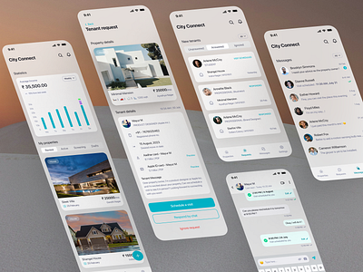 City Connect - Real estate app for property owners & tenants apartment design figma interaction design mobile design property search rental app tenantlife ui ui design user experience ux