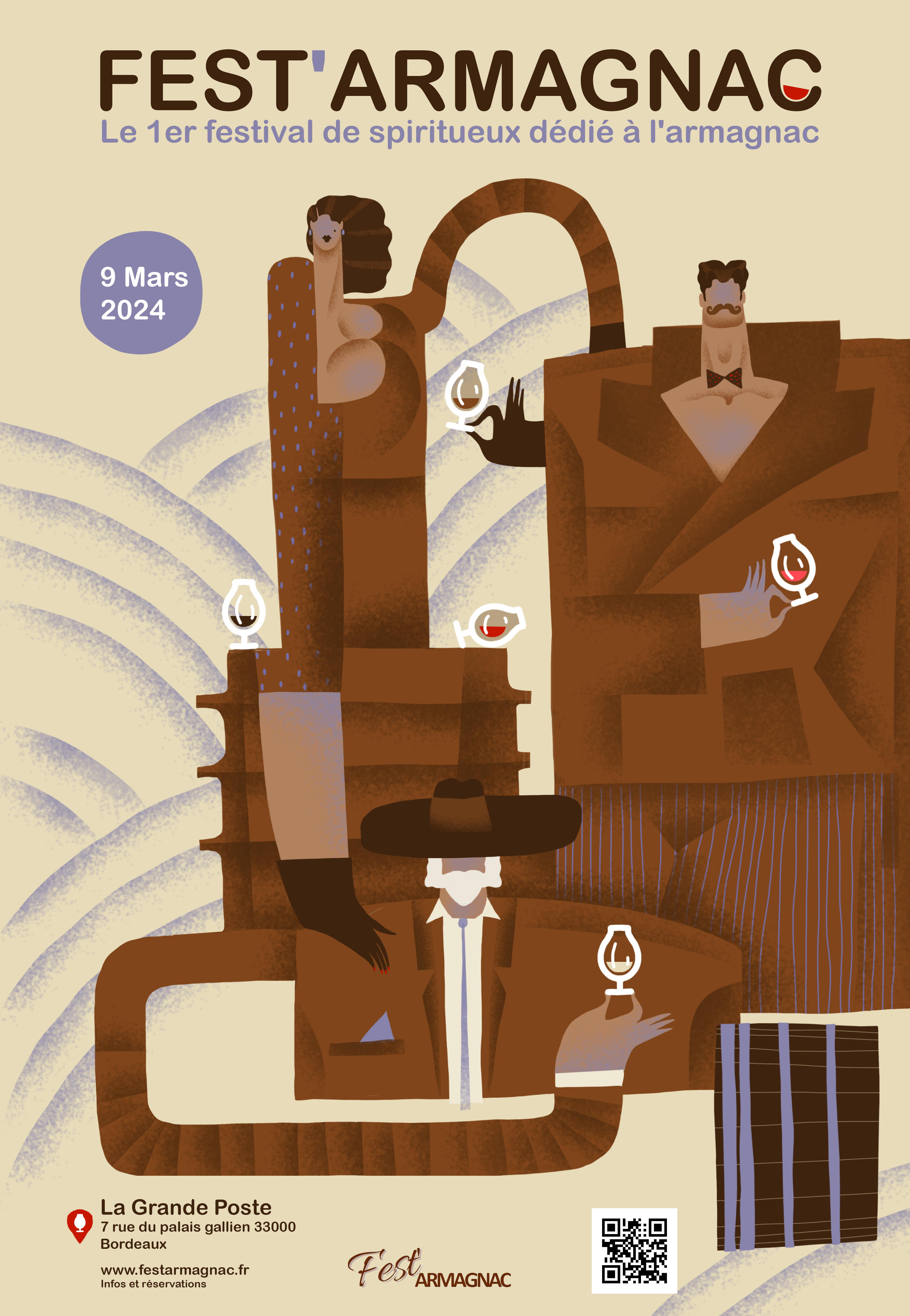 Poster for Fest Armagnac branding design fashion fashion illustration graphic design illustration logo